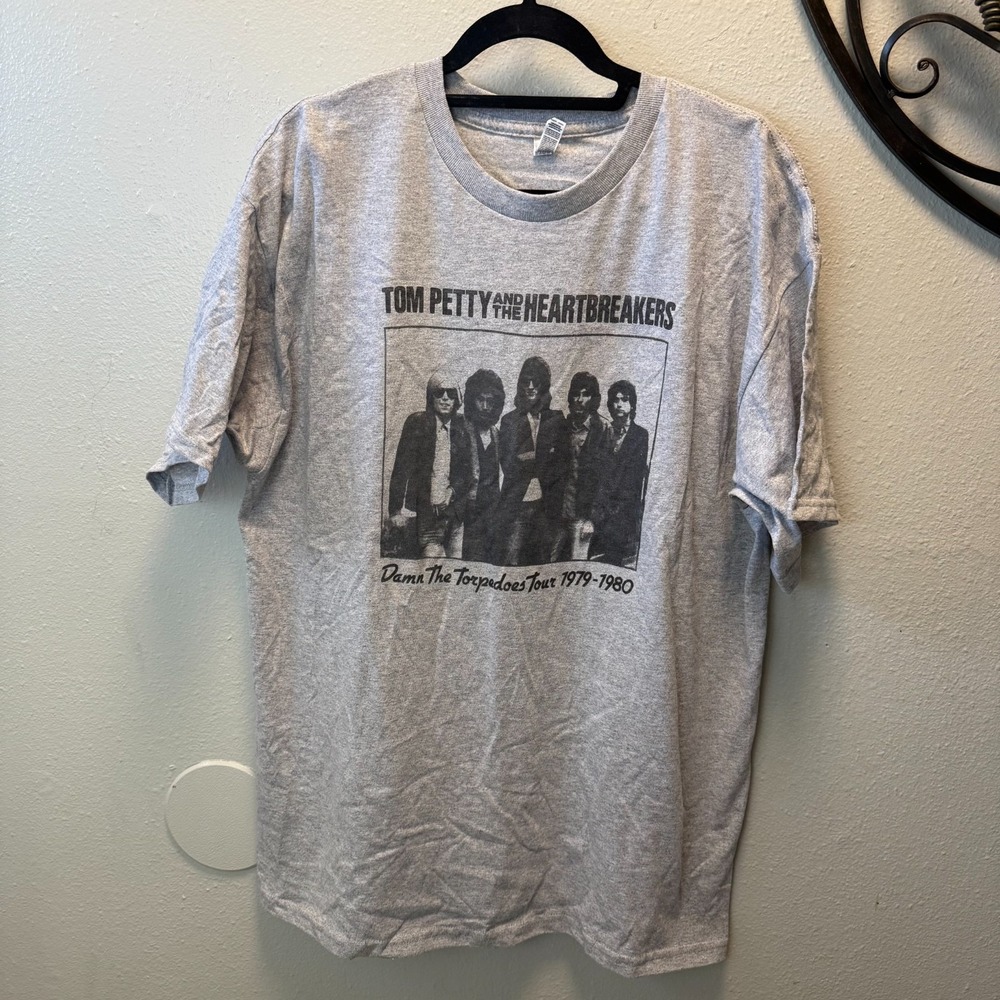 Tom Petty And‎ The Heartbreakers Tour 1979-1980 Graphic Grey Shirt Size XL